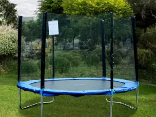 Cama Elástica Ø244cm + Red de Seguridad Set Trampolín para Jardín Carga Máx. 100Kg Azul y Negro