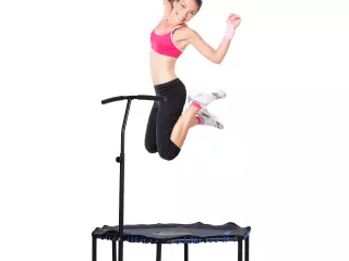 Trampolín Hexagonal Gimnasio para Power Jump Manillar Regulable Azul ?122x 122/130/138