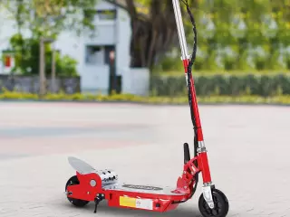 Patinete Eléctrico Scooter Plegable con Manillar - Color Rojo - 81.5x37x96cm