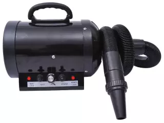 Secador Profesional de Pelo para Perros Gatos y Mascotas Potencia con 2800W + Tubo Flexible 2,1 metros Negro