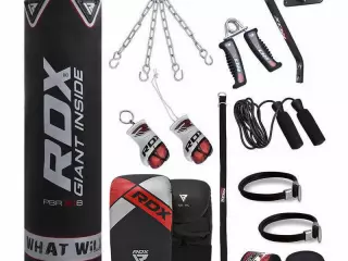 RDX X1B F12 17 pzas Set de Saco de Boxeo  CON SOPORTE GUANTES NEGRO/BLANCO/ROJO ENGANCHE AL SUELO PREGUNTAR STOCK