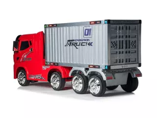 Camión eléctrico para niños BC TRUCK con remolque de carga ROJO/BLANCO