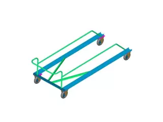 Carro porta vallas con ruedas neumáticas