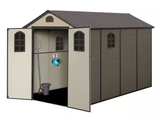 Caseta de Resina Gardiun Alessia C - 6,88 m² 366x188x225 cm con Suelo y Ventanas Beige