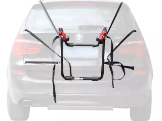 Portabicicletas Trasero Portón Plegable con Correas Hasta 3 Bicis Soporte de Bici Universal Carga 40kg 68x52x60cm Metal