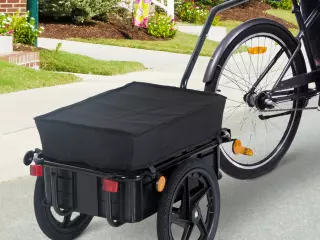 Remolque de Bicicleta Negro Acero con Reflectores Acero 144x59x80cm carga 40kg