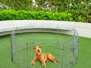 Parque para Mascotas Valla Corral 8 Vallas 63x76cm + Puerta Entrenamiento Perros