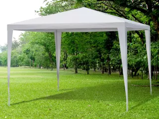 Carpa Impermeable de Jardín Acero Oxford Blanco 3x3m
