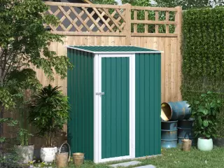 Cobertizo de Acero Tipo Caseta de Jardín Terrazas Galvanizado Almacén para Herramientas Jardinería con Techo y Una Puerta143x89x186cm
