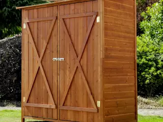 Cobertizo 140x75x160cm Caseta Herramientas Caseta Jardin Madera Puerta Doble