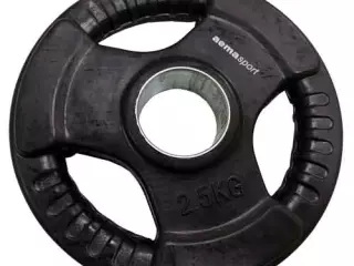 Disco Olímpico (Ø50 mm.) CUBIERTO DE GOMA CON AGARRES