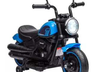 Moto Eléctrica para Niños de 18-36 Meses con Batería 6V Faro y Ruedas Auxiliares Desmontables Blanco/AZUL/ROJO
