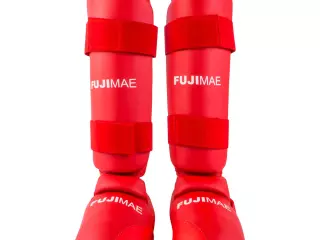 Espinilleras con Empeine Desmontables. Rojo. XS
