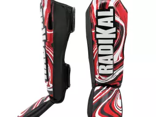 Espinilleras con Empeine Radikal. Rojo. XL