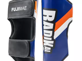Espinilleras Radikal. Azul Navy/Naranja. S
