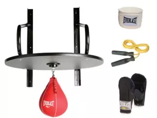 Soporte Pera Boxeo Everlast Speed Bag Kit Negro