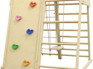 Set de Escalada 5 en 1 con columpio muro de escalada cuerda y trepar en madera barras de mono para niños