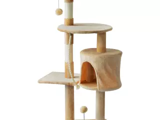 Rascador Gato Árbol para gatos con Plataformas Casetas Bolas de Juego Beige