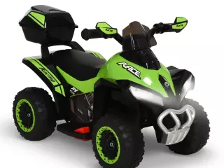 Quad Eléctrico ATV Cuatrimoto con Faros Música MP3 Caja de Almacenaje para Niños de +18 Meses Batería 6V Recargable 78,5x40,5x46 cm Verde