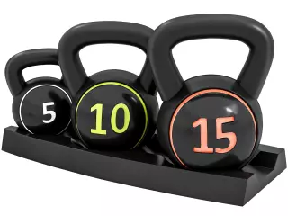 Pesas Rusas de 2,2kg 4,5kg 6,8kg Relleno de Arena con Mango Ancho Antideslizante para Ejercicios y Entrenamiento Negro