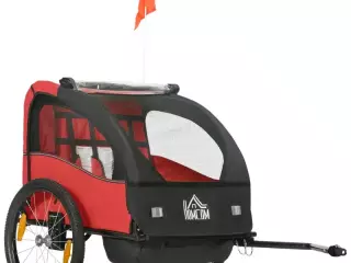 Remolque de Bicicleta para Niños +18 Meses con Cinturón de Seguridad Sistema de Amortiguador 140x88x90 cm Rojo