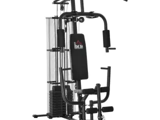 Máquina de Musculación con Estribo para Piernas Placas de Peso de 45 kg Carga Máx. 120 kg 150x110x210 cm Negro
