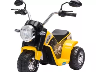 Moto Eléctrica Infantil con 3 Ruedas Triciclo a Batería 6V para Niños de 18-36 Meses con Faro Bocina Velocidad 2 km/h 72x57x56 cm Amarillo