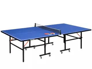 Mesa de Ping Pong Plegable con Ruedas para Interior y Exterior con Red Palas y Pelota 274x152,5x76 cm Azul preguntar stock
