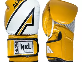 GUANTE DE BOXEO NKL ALPHA AMARILLO-BLANCO/gris-rojo/negro-blanco/azul-piel de bufalo