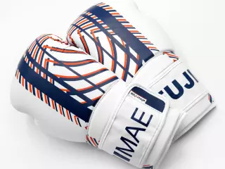 Guantes Boxeo Advantage Primeskin. Blanco/Azul Navy/Naranja. 12oz