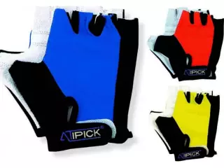 Guantes ciclismo ROJO/AMARILLO/AZUL mod. LEADER elastano palma piel