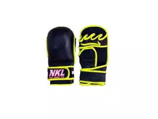 GUANTILLA MMA "AMATEUR" NEGRA/VERDE FLUOR (PIEL BÚFALO)