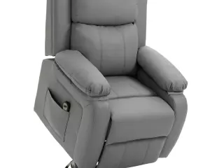Sillón Relax Levanta Personas Sillón Elevador con Control Remoto Reclinación Eléctrica 160° Reposapiés 76x90x105 cm Gris