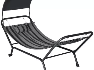 Tumbona cama hamaca de acero y poliéster con toldo, cojín y ruedas 240x92x148 cm Enviado por MH France