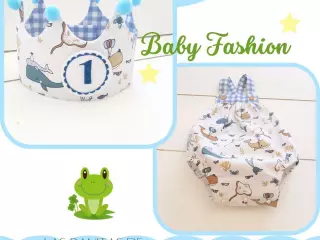 Conjunto ranita+corona primer cumpleaños animales marinos