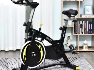 Bicicleta Estática de Fitness con Pantalla LCD Volante de Inercia de 10 kg 47x120x104.5-117cm Amarillo y Negro