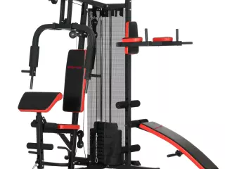 Estación de musculación Multifunción ajustable banco fitness 10 contrapesos 65kg con red de protección