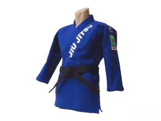 Kimono de Jiu Jitsu Brasileño azul.