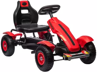 Go Kart a Pedales para Niños con Asiento Ajustable Neumáticos de Goma Freno de Mano Carga 50 kg 121x58x61 cm Rojo