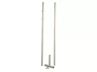 POSTES BADMINTON METÁLICOS, PARA ANCLAR AL SUELO. ANCLAJES CON TAPA INCLUIDOS.