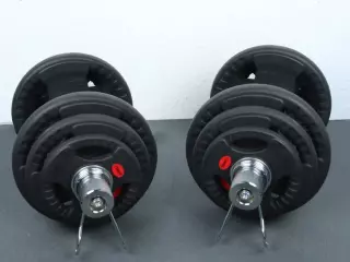 Kit de mancuernas olímpicas con discos hasta 41kg