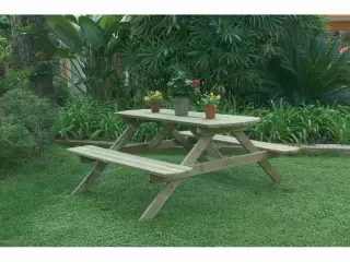 MESA DE MADERA PICNIC 187X160 MERENDERO