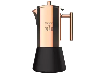 Cafetera Italiana Moking 1000. Fabricada en Acero Inox, Apto para Cocinas de Gas, Eléctrica o Vitrocerámica, Diseño Elegante, 10 Tazas de Café