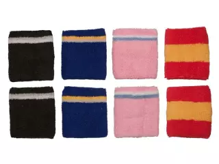 Set de Muñequeras de Rizo (Par) - Cintas Absorbentes para Sudor - Algodón Suave y Elástico - Talla Única - Varios Colores