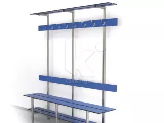 Banco vestuario Fenolico-Inox Mod.4 con perchero y estante