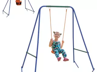 Columpio para Niños y Bebés con 1 Silla para Niños 1 Silla para Bebés y Cinturón de Seguridad 180x160x182 cm Naranja
