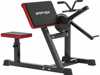 Máquina de Bíceps y Tríceps 2 en 1 Banco de Curl Predicador con Asiento y Apoyo de Codo Ajustables para Gimnasio Casa
