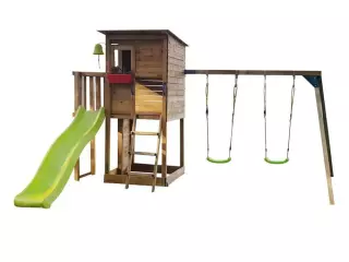 Parque infantil  Taga L con pared de escalada y columpio doble MA700365