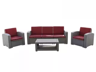 Conjunto De Jardín Chillvert Treviso Resina 1 Sofá + 2 Sillones + 1 Mesa Gris Claro KCH406