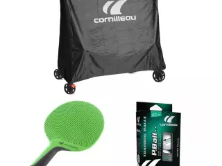 Pack Cornilleau Premium con 2 Palas + 6 Pelotas + 1 Funda para Mesa de Ping Pong Exterior